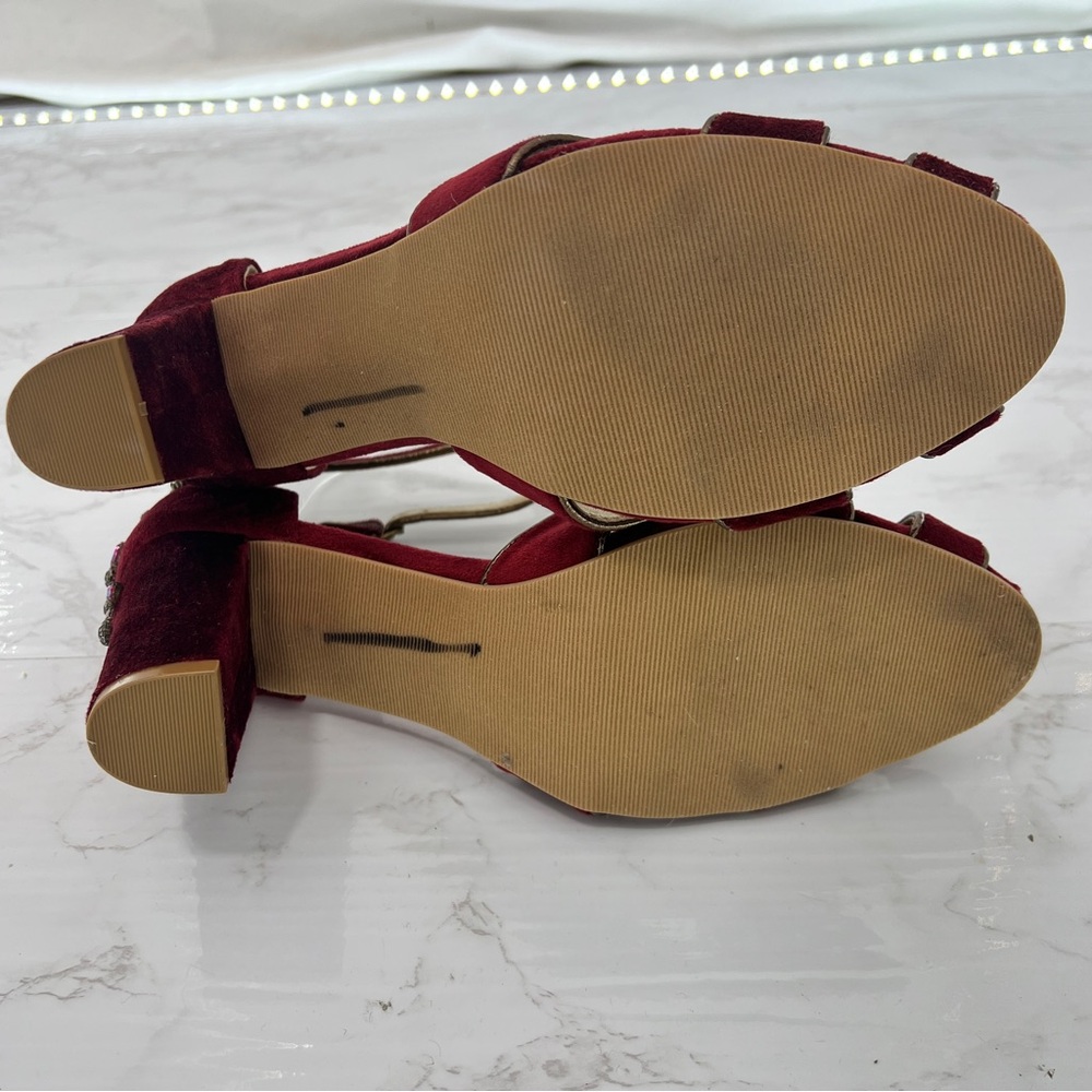 Joyfolie Red Velvet Women's Heels - Picture 5 of 8